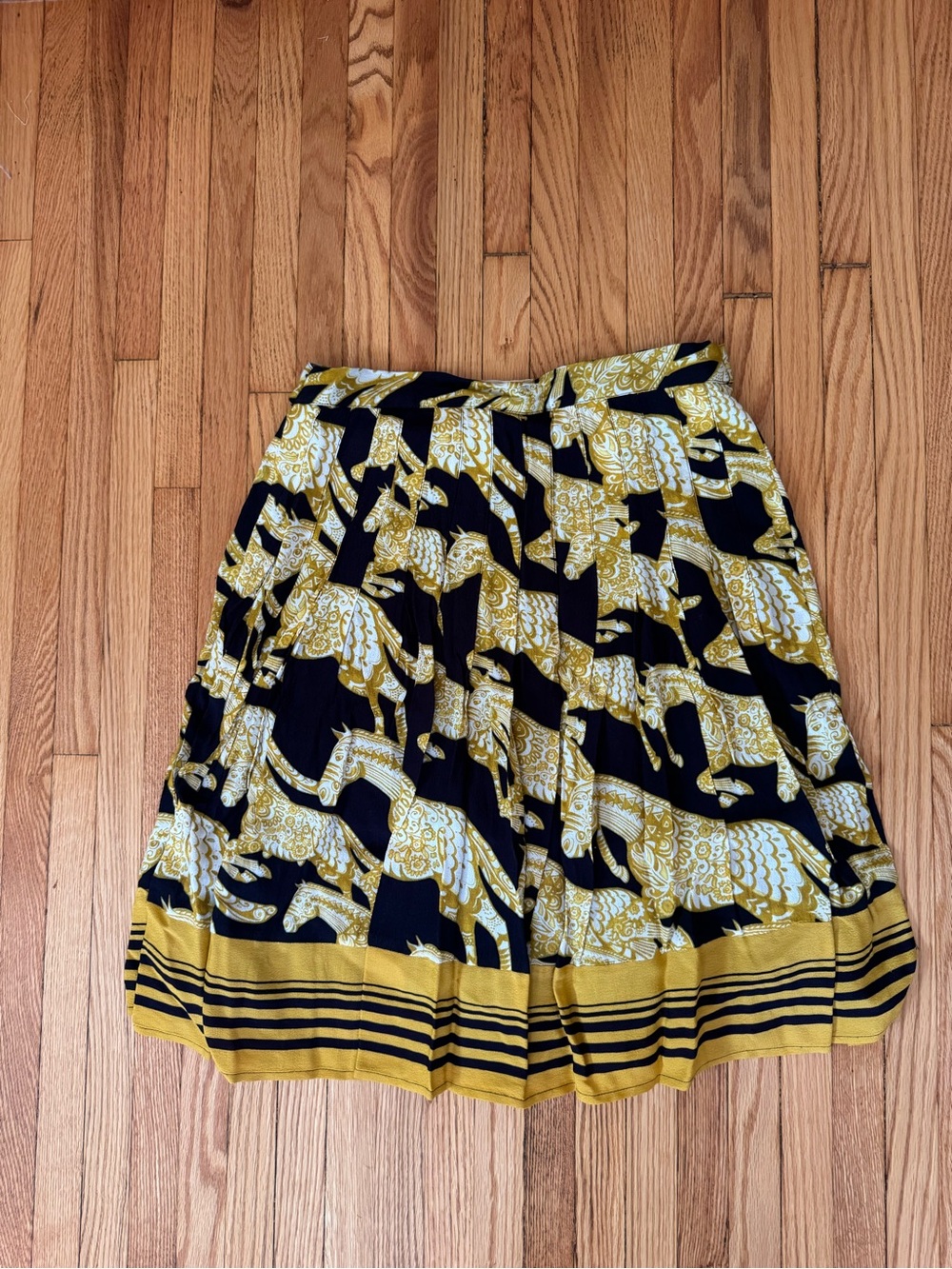 Anthropologie Horse Print Skater Skirt